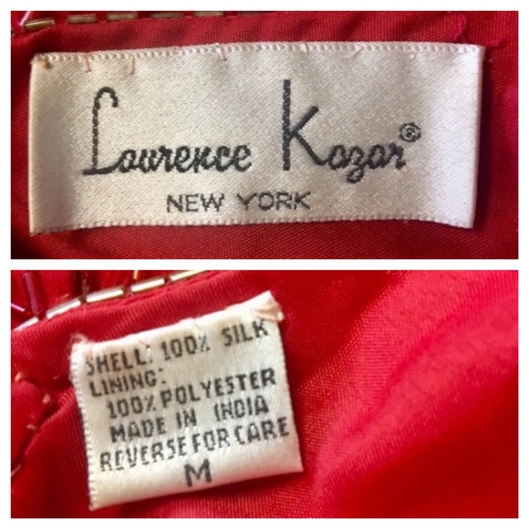 Vintage 80s 90s S/M July 4th Fireworks Silk Party Beaded Dress Holiday Stars - Picture 9 of 16